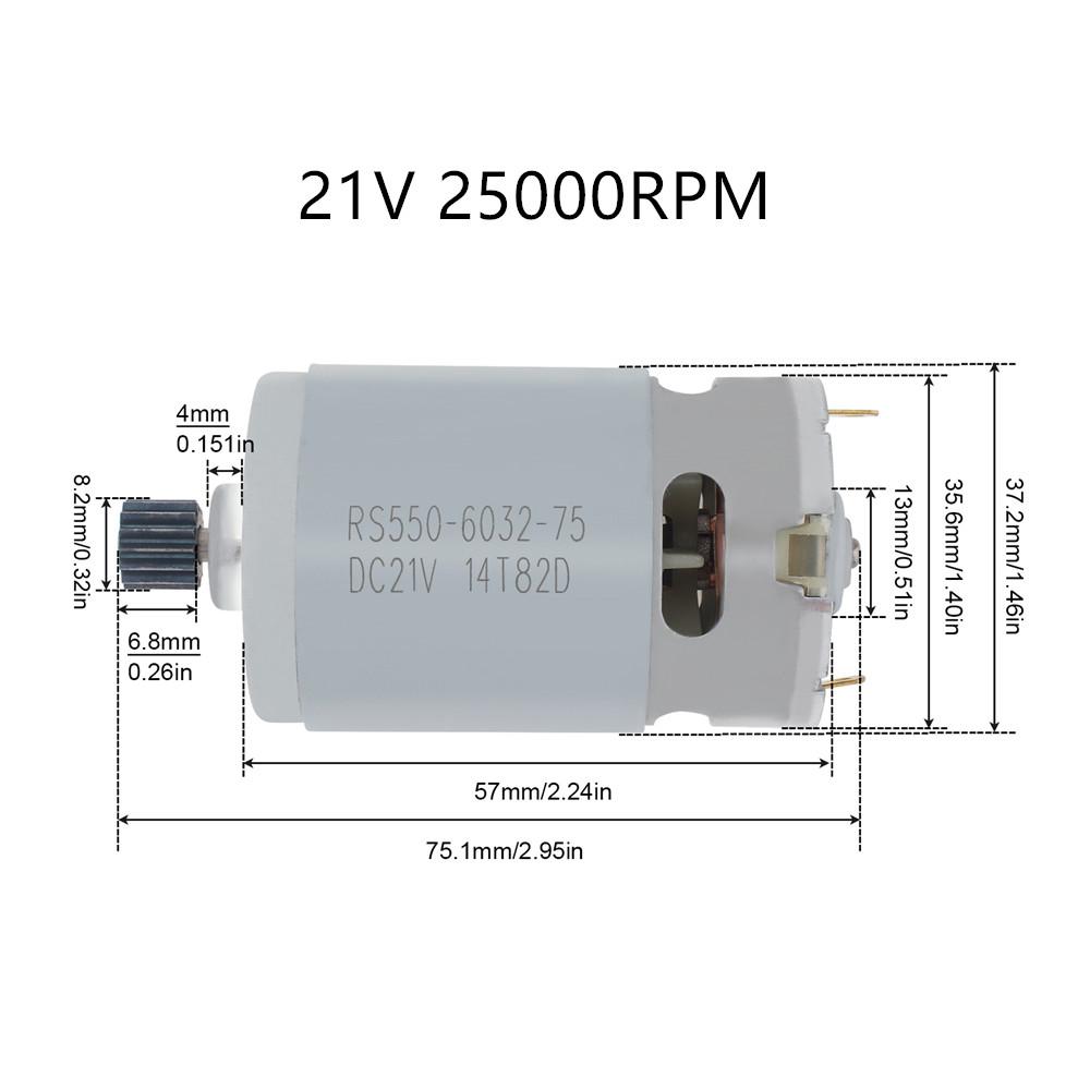 10.8V-21V металлический двигатель постоянного тока RS550 с 14 зубьями, микродвигатель 25000 об/мин для электрической пилы, мини-пилы, дрели, шуруповерта