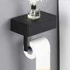 Многофункциональный держатель для рулонов туалетной бумаги из черной нержавеющей стали, стойка для хранения в ванной комнате с диспенсером для салфеток, полка для держателя рулонов туалетной бумаги