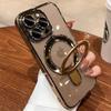 Роскошный чехол-держатель с кольцом MagSafe для iPhone 17 16 15 14 13 12 11 Pro Max Plus 17 Air, прозрачный ТПУ
