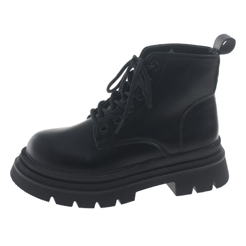 Мода 2025 Новые женские ботильоны на платформе Белая искусственная кожа Толстая подошва Боевые ботильоны Женские Весенне-осенние Нескользящие Мотоциклетные ботинки