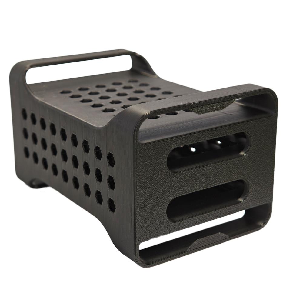 for Samsung T7 SSD Holder 3D-Printed, Matte Black – Secure Storage Case with Slide-Out Cover, Cooling Vents & Type-C Cable Slot