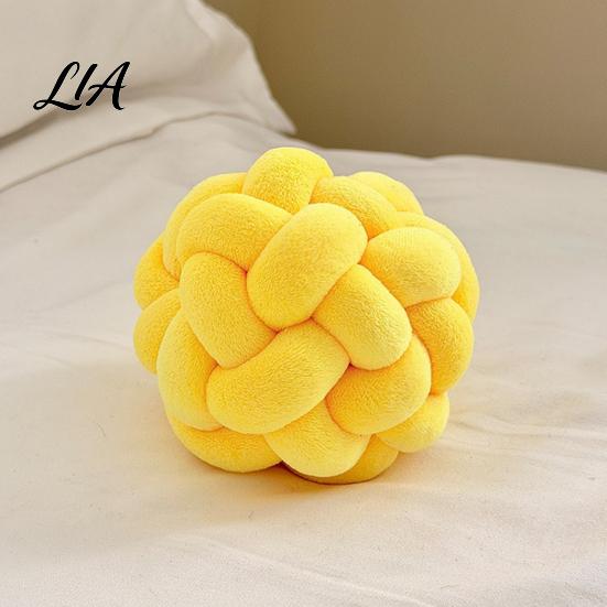 Soft Spandex Decorative Pillow Knot Ball Throw Pillow, Round Ball, Knotted Handmade Textured Cushion for Sofa Couch, Modern Bedroom Living Room Decor