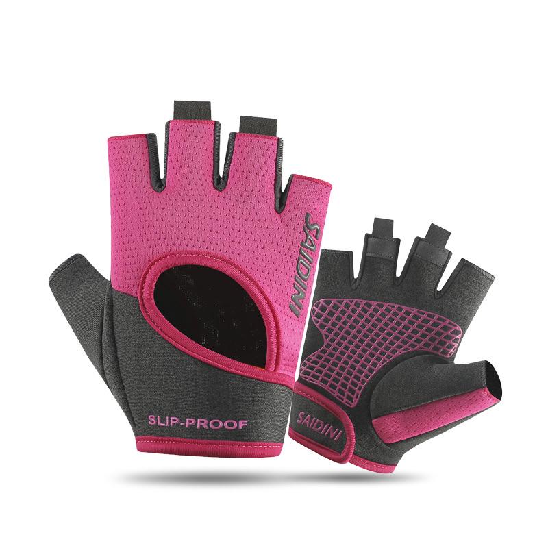 Дышащие перчатки с гантелями для тренажерного зала с половиной пальца, мужские и женские спортивные перчатки для бодибилдинга и кроссфита для езды на велосипеде, противоскользящие