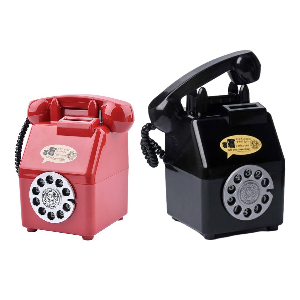 Retro Telephone Piggy Bank Photography Props Change Container Vintage Telephone