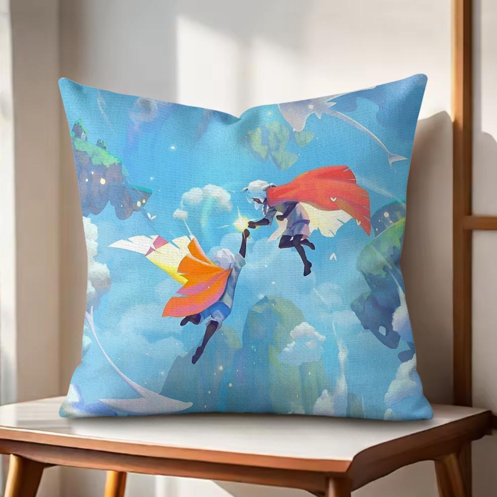 Game Sky ChilDRen of the LLight Cushion Cover Natural Linen Organic Fabric DoubleSided Printing Couch Pillow Covers Home Decor