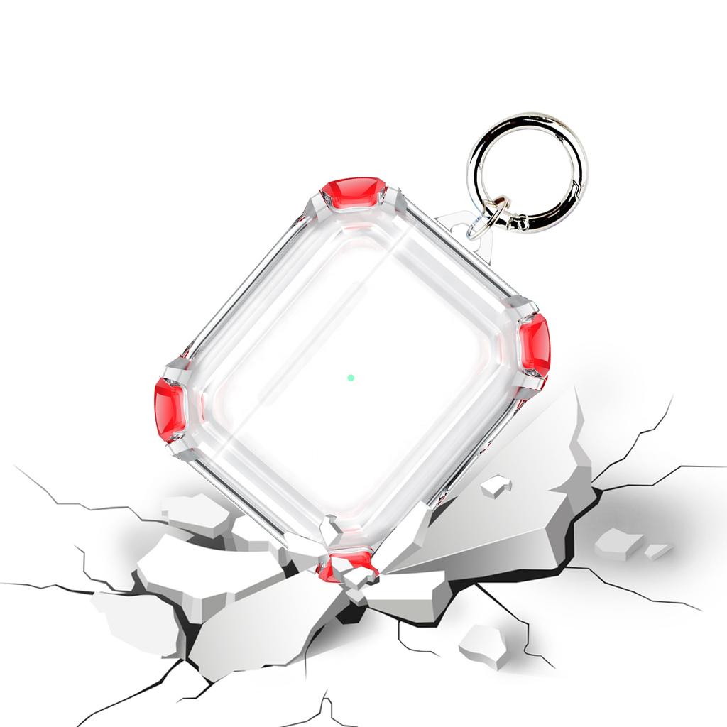 Fashion clear Earphone case with Keychain Drop Proof Transparent Protective Cover Wireless Charging Earbuds for Apple Earphone 3