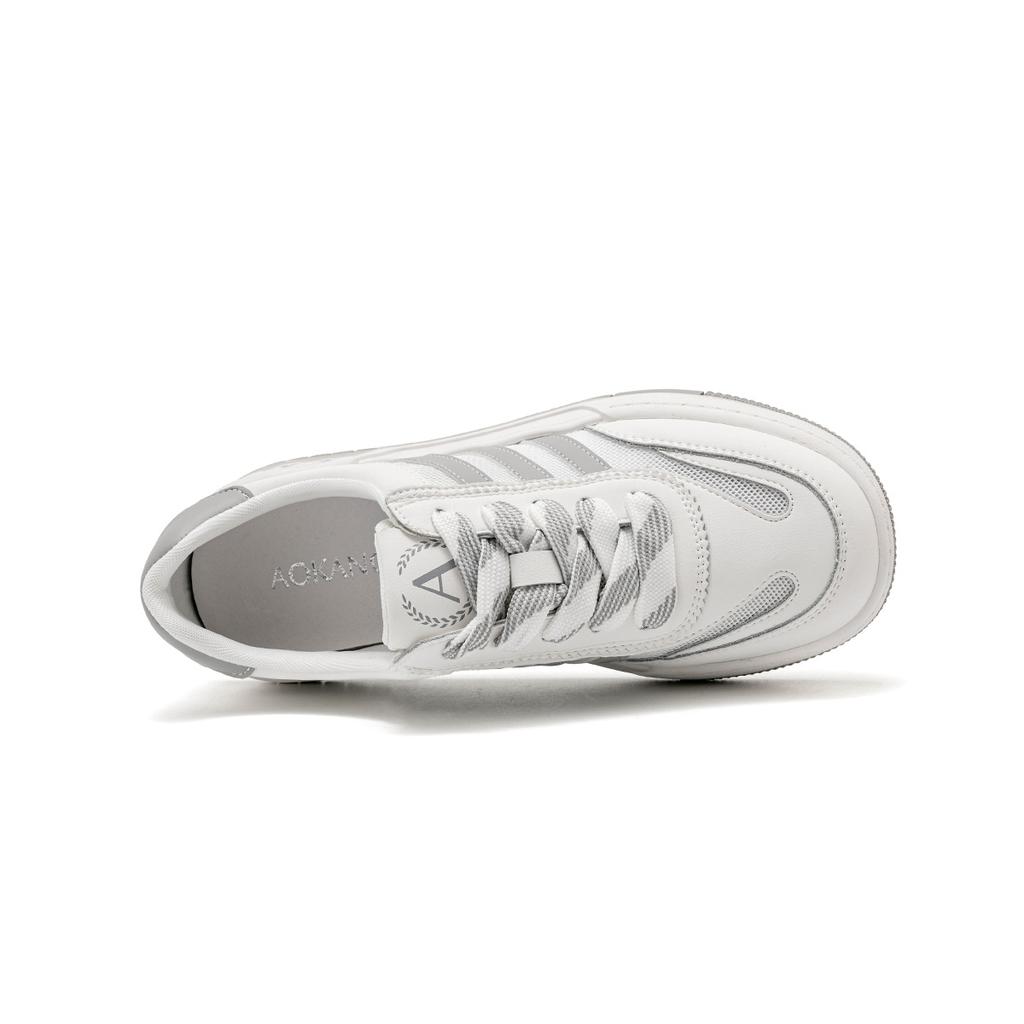 Aokang women's shoes spring and autumn new fashionable white shoes round toe thick sole comfortable board shoes casual lace up women