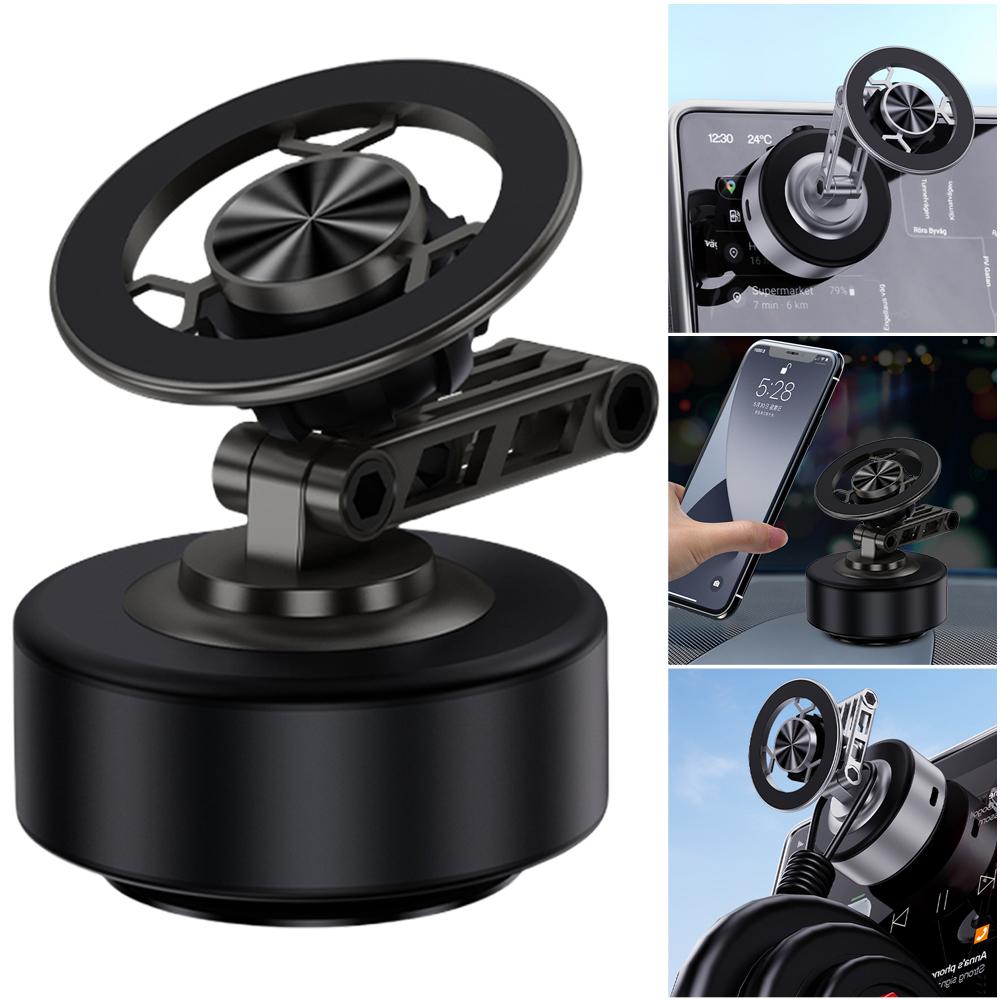 Magnetic Vacuum Adsorption Car Phone Mount 360° Rotatable Vacuum Suction Cup Car Phone Stand for Desktop Live Streaming