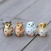 Mini Owl Statue Resin Hand Painted Owl Ornament Miniature Animal Figurine