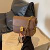 IELGY Korean Version of Fashionable Personalized Chain Small Square Bag, Brown Versatile Foreign Style Shoulder Armpit Bag