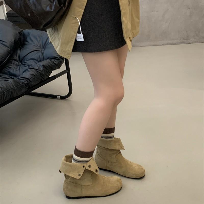 2025 New Autumn Thin Niche Popular Retro Style Versatile Small Man Inner Height Increase Thin Boots