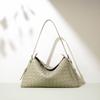 New Shoulder Bag Niche Cowhide Rhombus Messenger Bag Women's High-end Fashion Leather Woven Handbag
