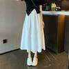 Women's High-Waist A-Line White Skirt, Small Size, Mid-Length, Slim Fit, Perfect for Spring, Summer, and Autumn