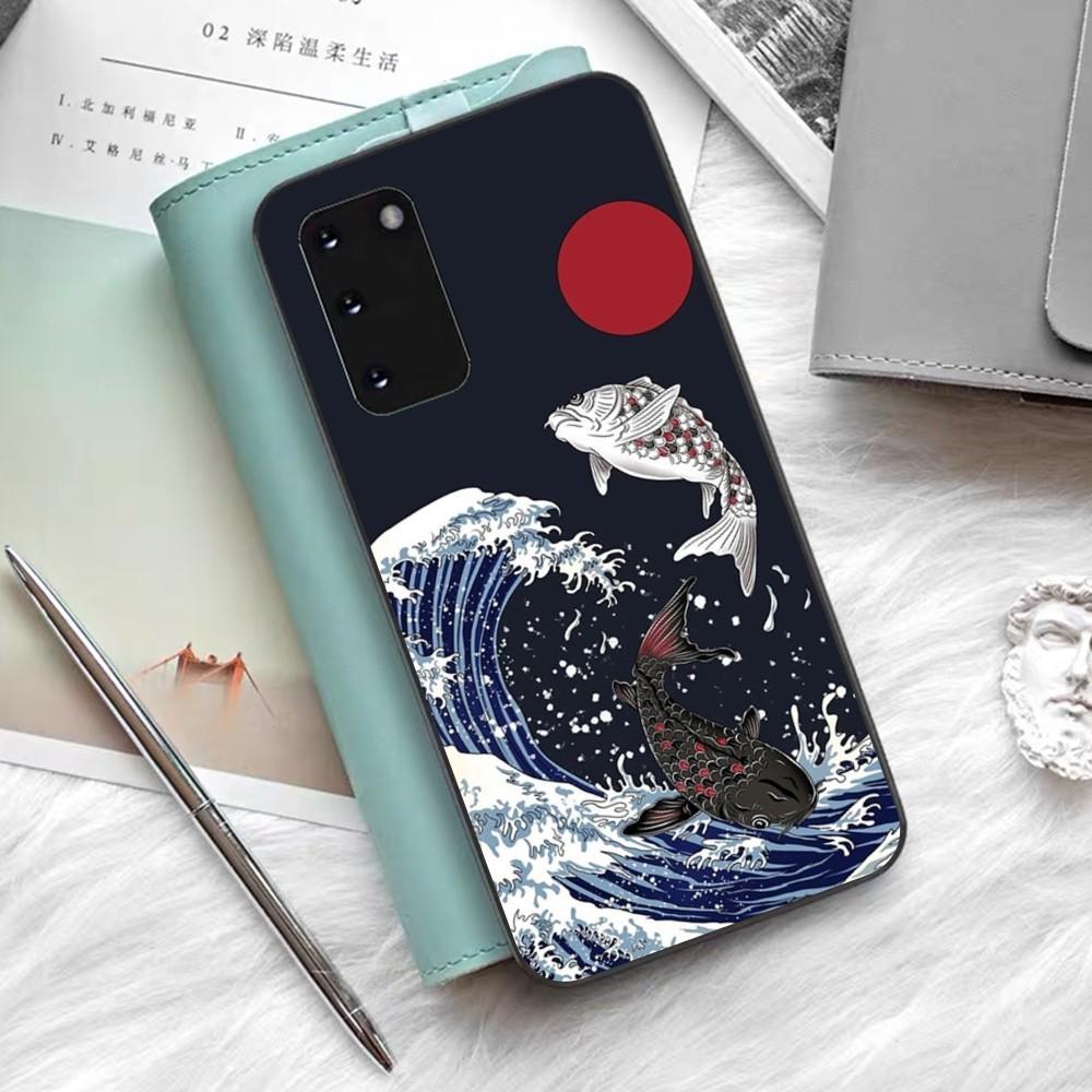 Японская Волна Аниме Дракон Чехол для Телефона Для Samsung S 9 10 20 21 22 23 30 23 24 Plus Lite Ultra FE S10lite Fundas