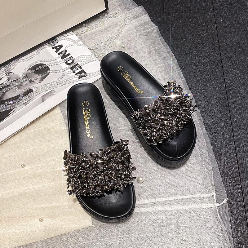 Маффиновые летние женские сандалии на толстой подошве, однословные, нескользящие, с мягкой подошвой, новинка 2025 года, женские пляжные шлепанцы с открытым носком