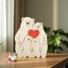 Creative Wooden Mother and Bear Puzzle Ornament, Warm Family Set, Laser Engraved Solid Wood Crafts