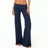 Женские модные повседневные брюки с цветовыми блоками, точками, узким кроем, для дома, спорта, спортзала, с легким клешем