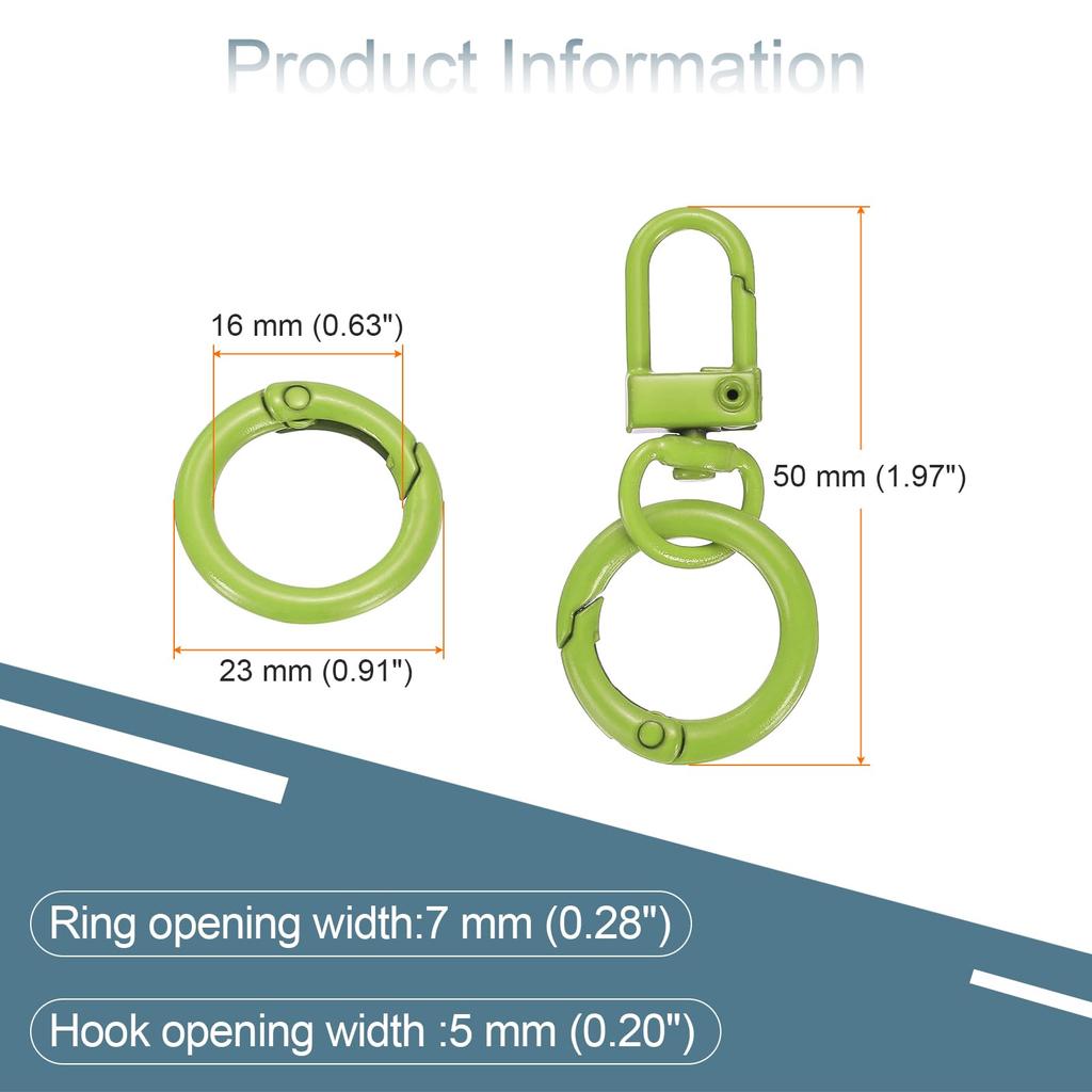 30pcs Lobster Claw Fastener Keychain Swivel Trigger Clips Zinc Alloy Colorful Key Chain Clips Snap Hook Jump Flat Split Ring DIY Craft Jewelry Making