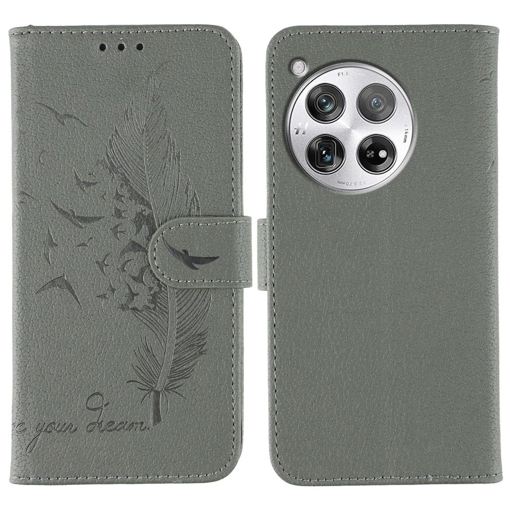 Для OnePlus 12 5G Чехол с оттиском пера PU кожаный кошелек Чехол для телефона