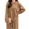 ORWZDCO Pajama Long Sleeve Top and Solid Cold Loose Plus Sizes Everyday Winter Women's 2-Piece Set, Pants, Fluffy, Color, Protection, Cute, Fit,