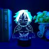 Аниме One Piece Night Light Monkey D. Луффи, 16 цветов, прикроватная лампа, пульт дистанционного управления, 3d лампа, украшение для детской спальни, подарок на день рождения