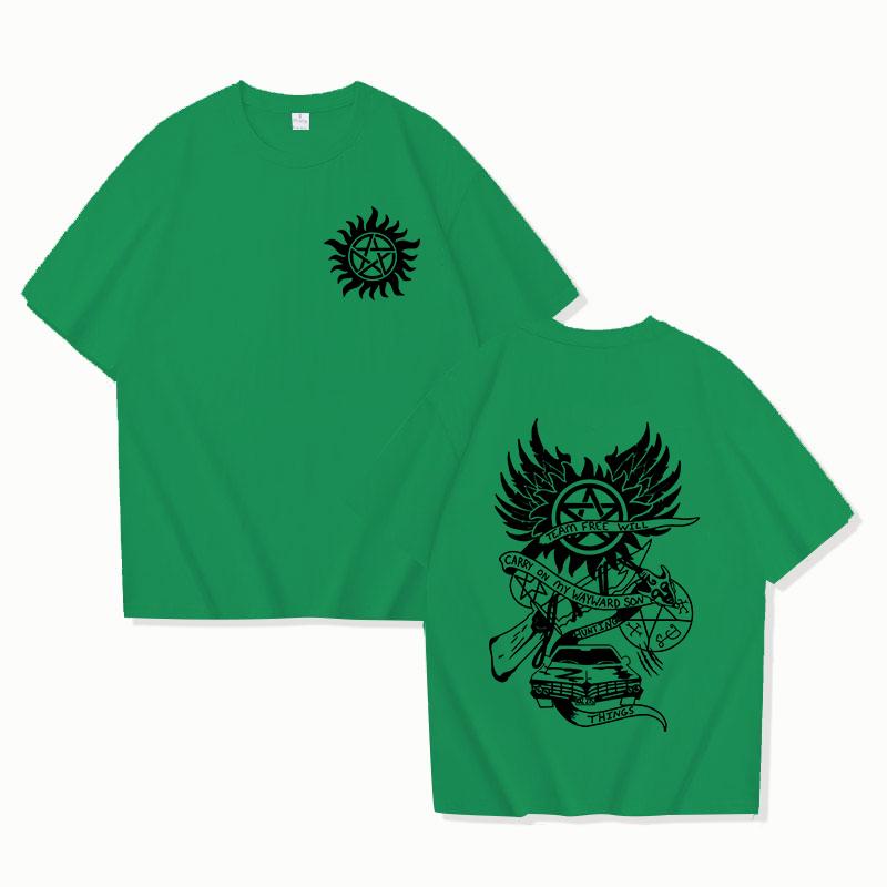 New Fuuny Supernatural Printed Unisex Men's and Women's Fashion Short Sleeve Personality Casual Summer Tops Tees