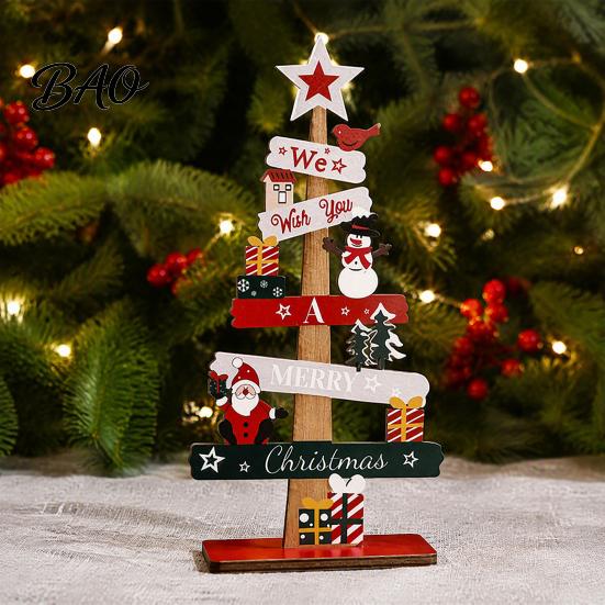 Handmade Xmas Table Centerpieces Christmas Tree Ornament, Wooden Letter Sign Decorative Ornaments Compact Stable Party Supplies for Holiday Home Decor