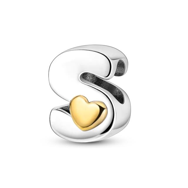 925 Sterling Silver Diy Alphabet Charms Beads Love Heart Letter Gift Dangle Fit Originalfashionbracelet Bangle Jewelry Marking