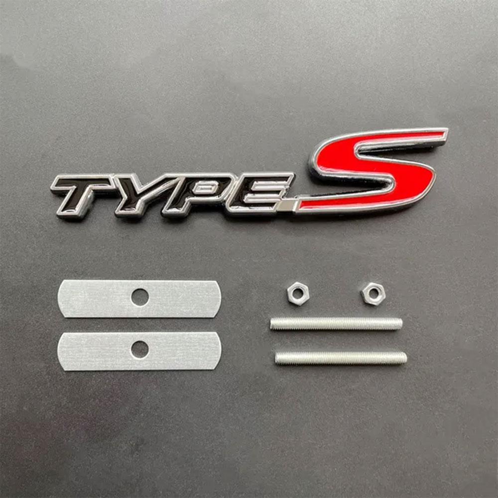 3D Metal Logo Type S Sticker Letter Front Grille Badge Car Rear Trunk Emblem Labels For Car Accessories