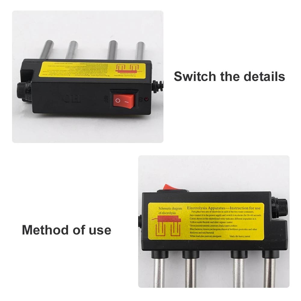 220 В переносной электролизер для проверки качества воды, электродный стержень премиум-класса, инструмент для электролиза, бытовой бассейн, TDS-тестеры