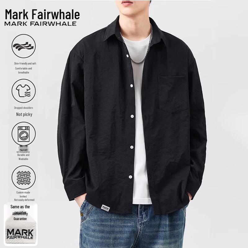 Mark Fairwhale Мужская повседневная рубашка с длинным рукавом