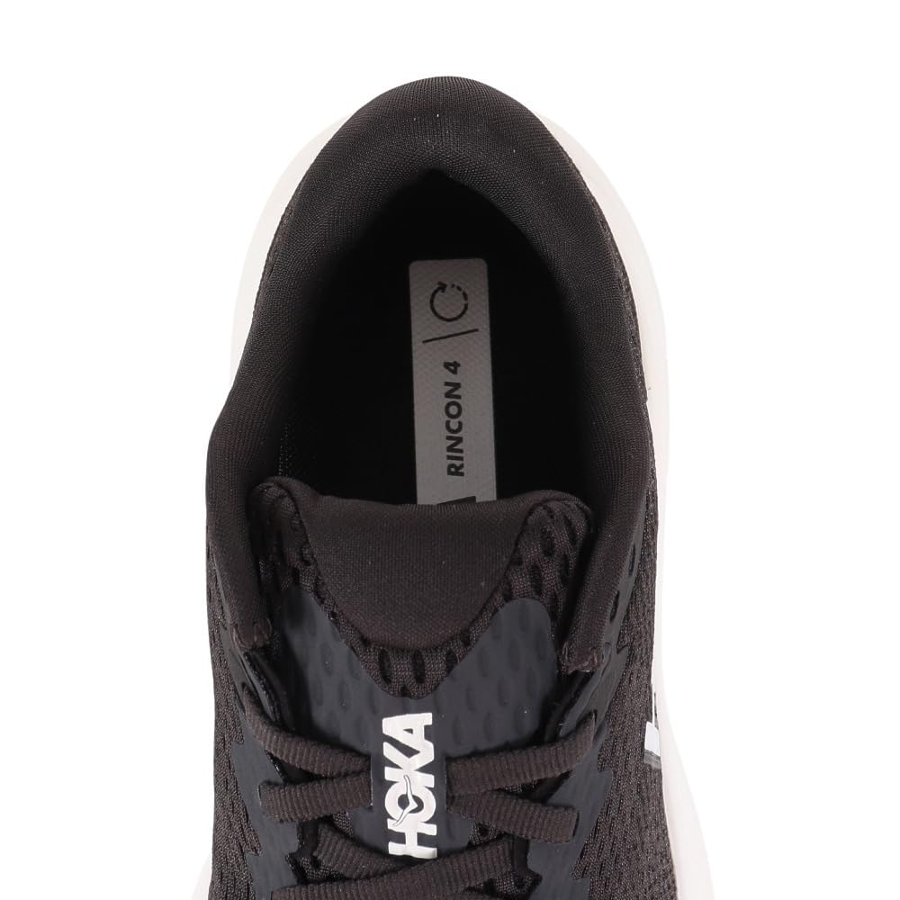 HOKA Rincon 4 Wide Running Size Black and Shoes, Women's, 23.5, White, 1155133-BWHT