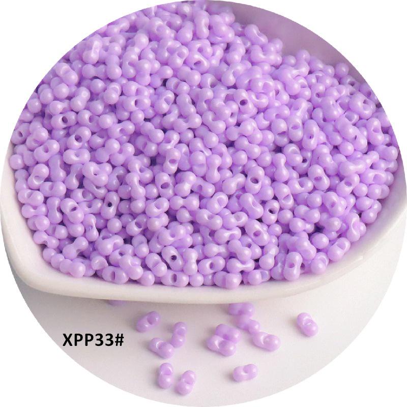 Стеклянные бусины-арахис сплошного цвета 2x4 мм для изготовления украшений и аксессуаров для волос своими руками