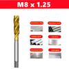 1 шт. машинный метчик со спиральной канавкой M2-M36 HSS с титановым покрытием, используется для нарезания внутренней резьбы из нержавеющей стали и сверлильного инструмента
