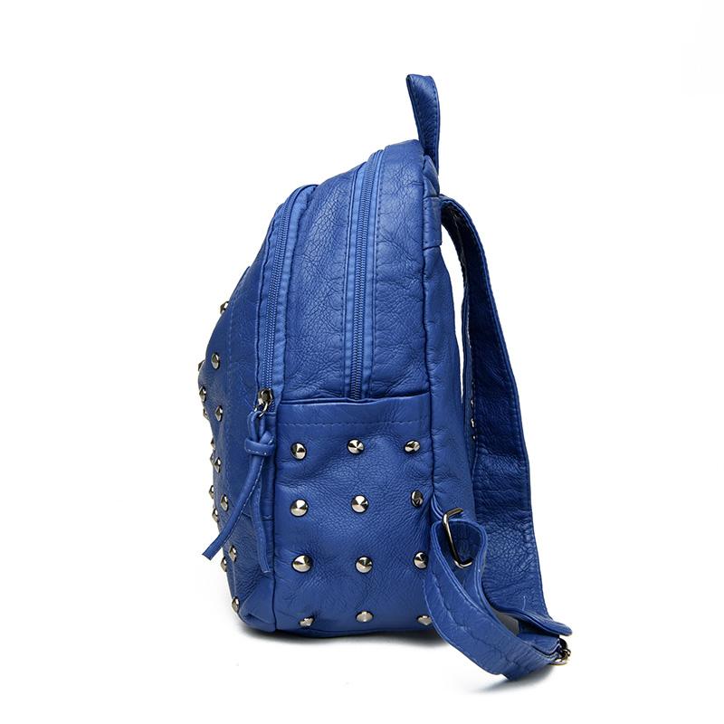 Женский рюкзак из мягкой кожи, рюкзак с заклепками, дорожный рюкзак