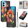 Для Oppo A6x 4G/Oppo A6 5G/Oppo A6x 5G Чехол-кошелек с рисунком из ПУ-кожи Чехол для телефона с ремешком