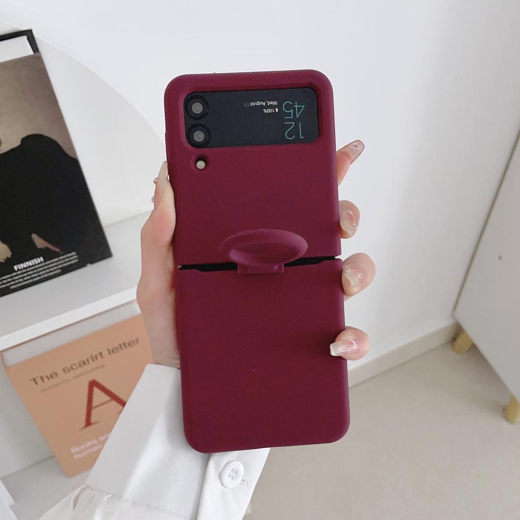 Чехол-держатель из жидкого силикона для Samsung Galaxy Z Flip 3 4 5G Flip4 Flip3 Flip2 Flip1 Складной модный чехол с полной защитой
