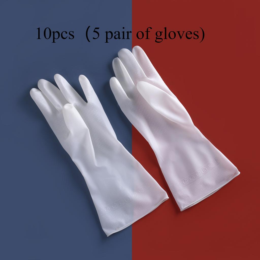 10pcs Dishwashing Gloves for Household Cleaning Durable for Women Thickened Cleaning for Kitchen PVC Waterproof for Laundry