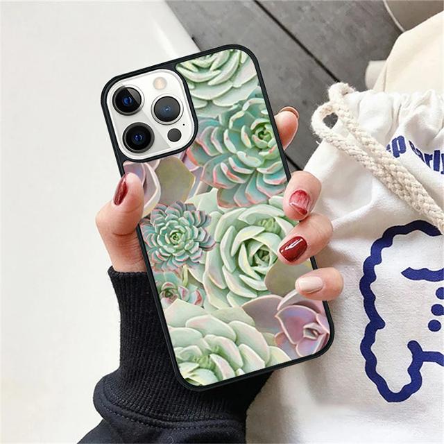 Чехол для телефона с кактусами и суккулентами Для iPhone 17 Air 15 16 14 13 12 Pro Max 11 Pro Max Plus Coque Shell