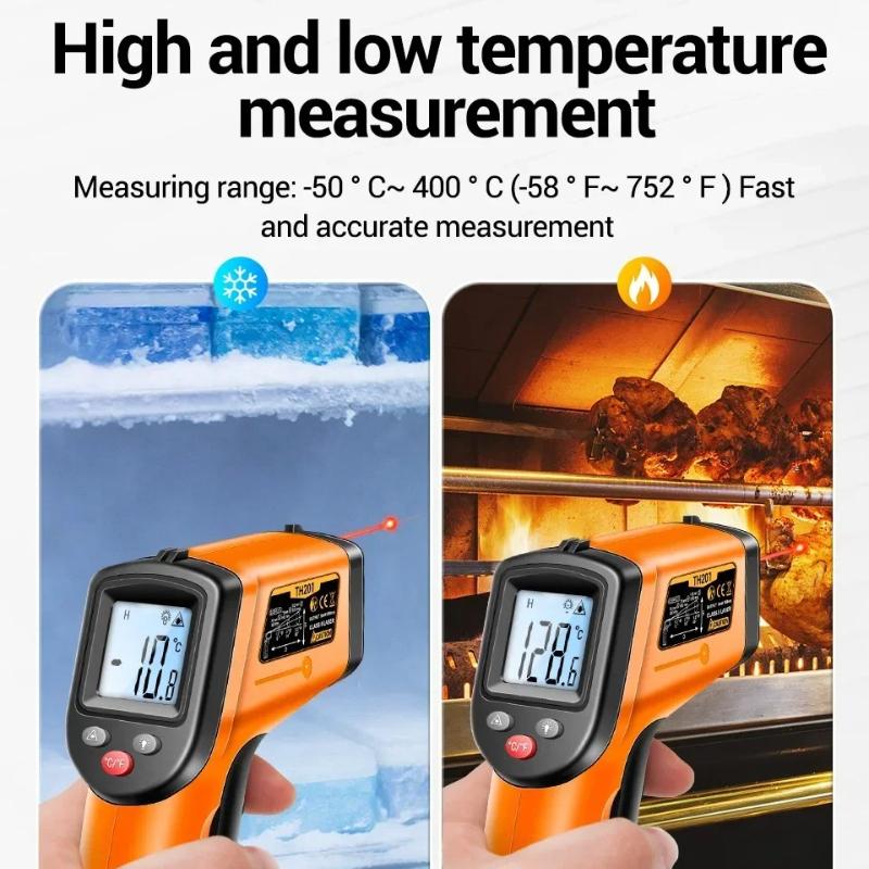 Портативный инфракрасный термометр -50°C~400°C Лазерный пирометр ANENG TH201 Бесконтактный ручной термометр Высокочувствительные инструменты для дома