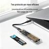 Прозрачный корпус для NVMe M.2 SSD, мобильный бокс для ноутбука 10 Гбит/с