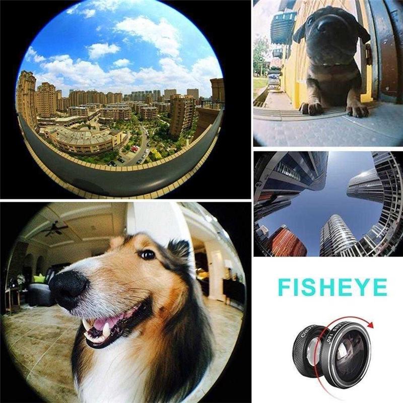 Three-in-one Fish-eye Lens Special Effect Phone Magnifying Glass Wide-angle Macro Selfie Artifact