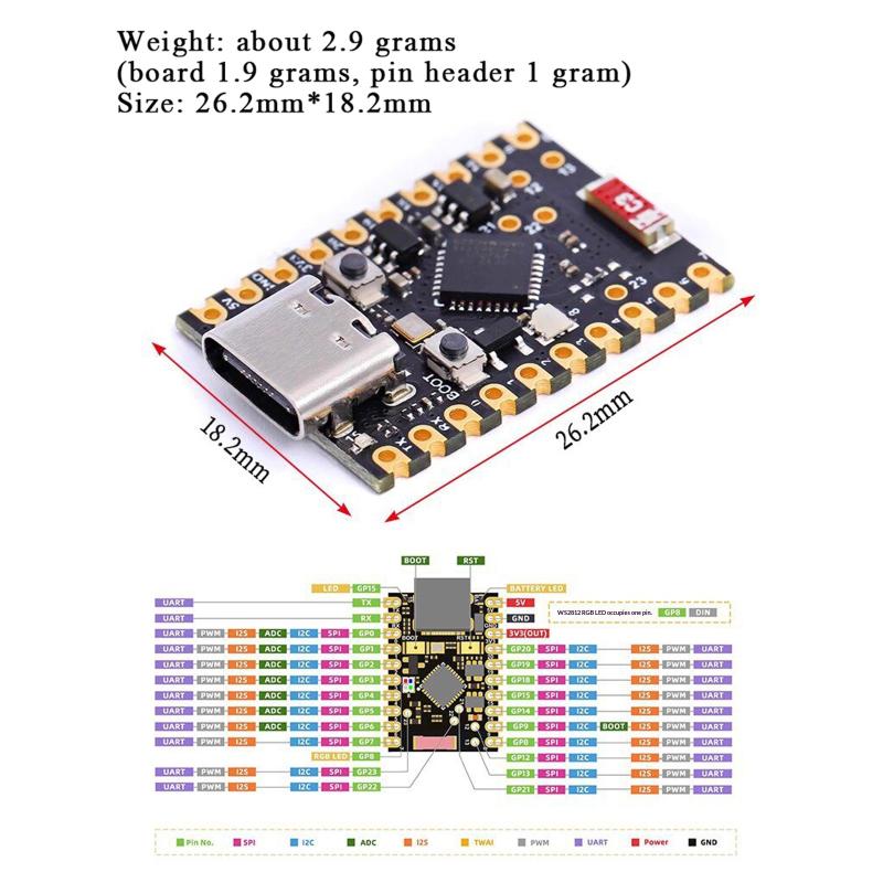 Плата разработки ESP32-C6 Supermini Микроконтроллер Обучение программированию Контроллер Ядро платы