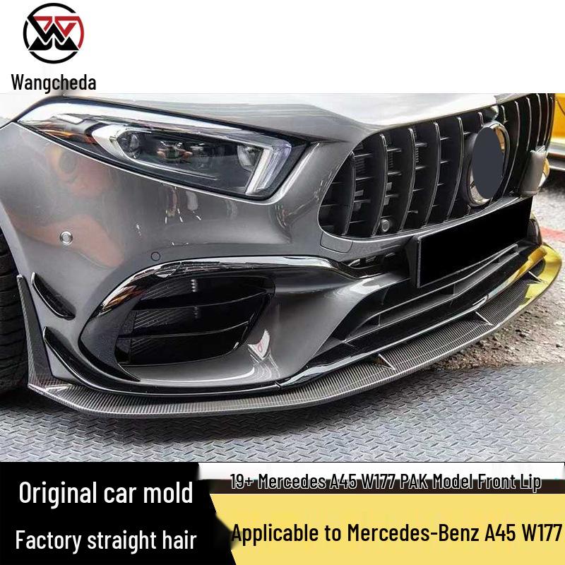 Передний сплиттер-губа из углеродного волокна для Mercedes A45 W177 (2019+) Диффузор переднего бампера в стиле PAK