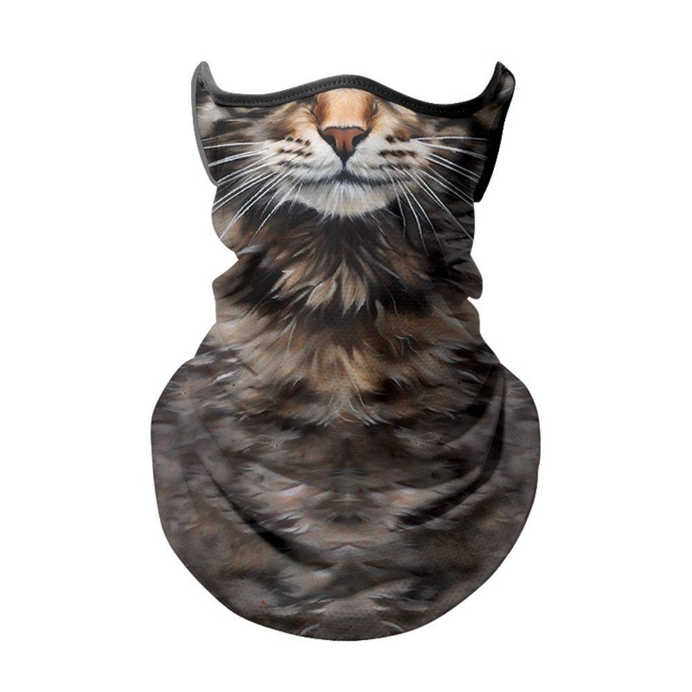Lce Шелковая полнолицевая маска с 3D-узором в виде лица животного Балаклава Новая летняя маска для верховой езды