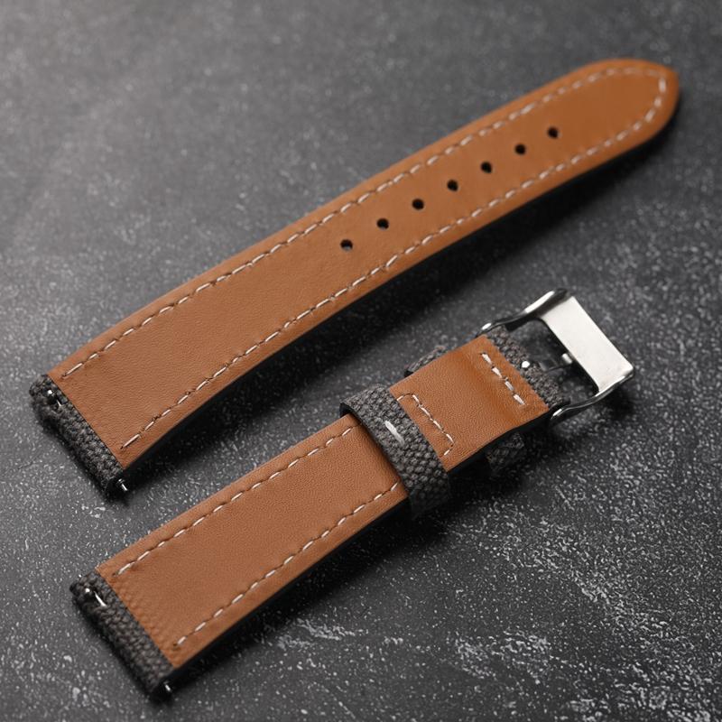 For Antique Watch Canvas Watchband 18 19 20 22MM Green Brown Gray Men Quick Release Soft Men's Wear Resistant Waterproof Bracelet