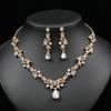 3pcs Classical Style Necklaces and Earrings Vintage Light Luxury High-end Minimalist Decoration for Brides Weddings Zircon Set