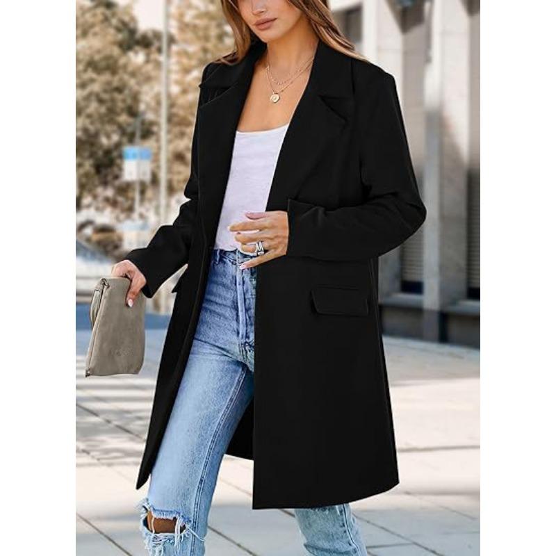 Autumn and Winter Large Size Woolen Women's Coat, One Button Woolen Coat Cardigan