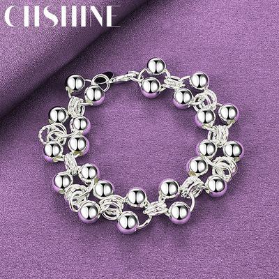 CHSHINE Браслет-цепочка из стерлингового серебра 925 пробы с бусинами для женщин, свадебный, высококачественный, модный, с шармом, ювелирное изделие