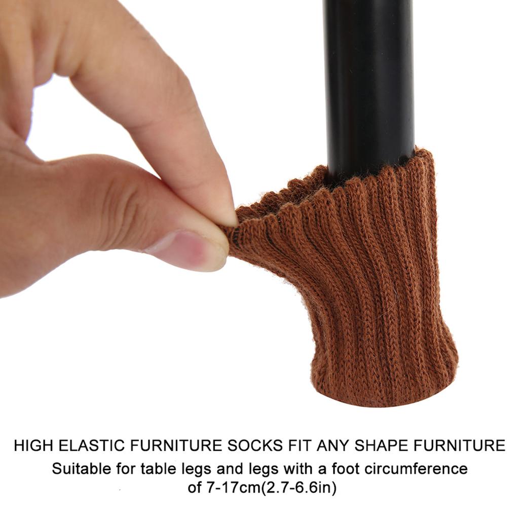 24Pcs Knitting Chair Leg Cover Elastic Table Foot Socks Non-Slip Anti-Noise Floor Protectors Pad Chair Socks for Furniture Decor